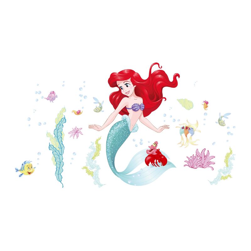 2 pièces de dessin animé pour enfants sirène princesse papier peint chambre  chambre décoration créative océan