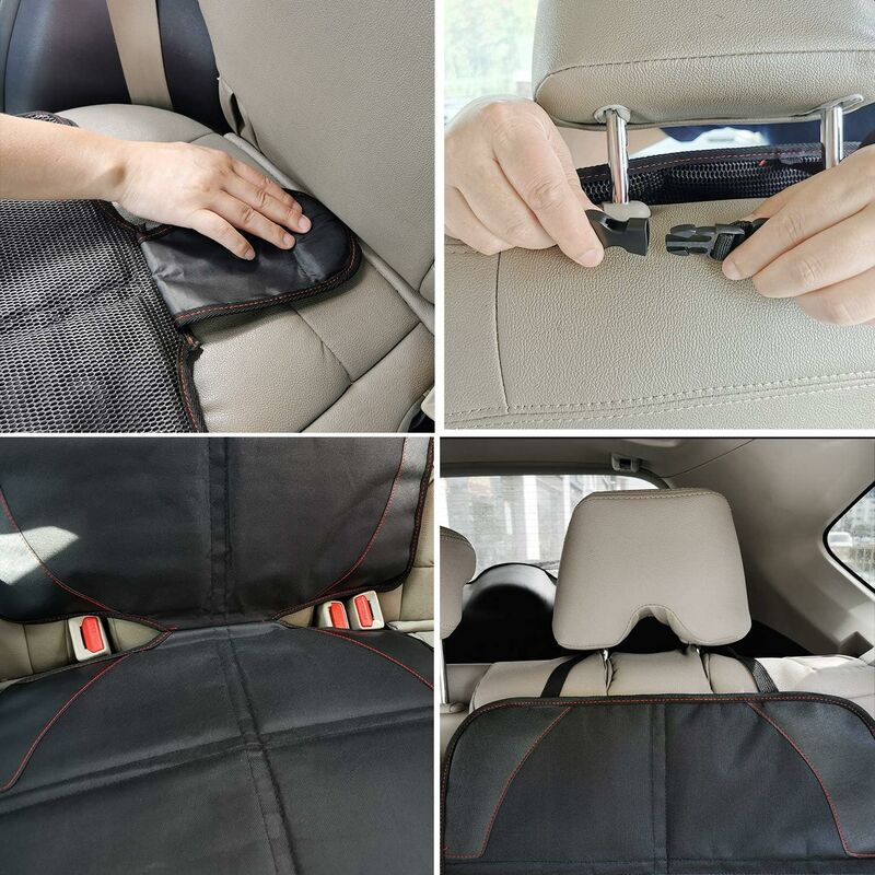 Protecteur de dossier de voiture (1 pièce) Organisateur de siège de voiture  étanche avec beaucoup de sac 