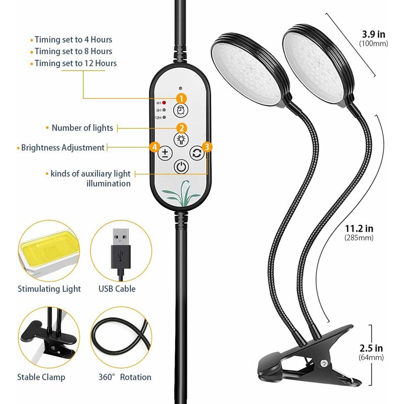 LED Élèvent La Lumière USB Phyto Lampe Spectre Complet 6000K