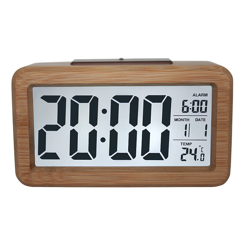 Réveil Numérique,Horloge Numérique 6,7 LED Horloge Digitale Réveil avec  Température/Activation vocale/Non Ticking/Snooze/Datetime Luminosité  Réglable