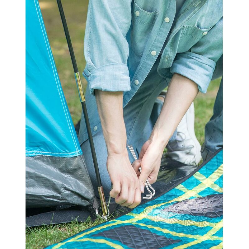 Tendeur de corde à cliquet réfléchissant pour camping, randonnée, 4 mm x 4  m, vert pelouse