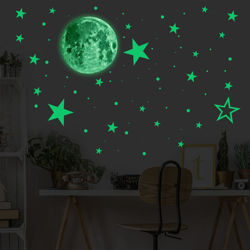 Étoiles phosphorescentes pour plafond ou mur – Autocollants muraux lumineux  pour décoration de chambre – Ensemble d'étoiles phosphorescentes pour  décoration de chambre d'enfant : : Outils et Bricolage