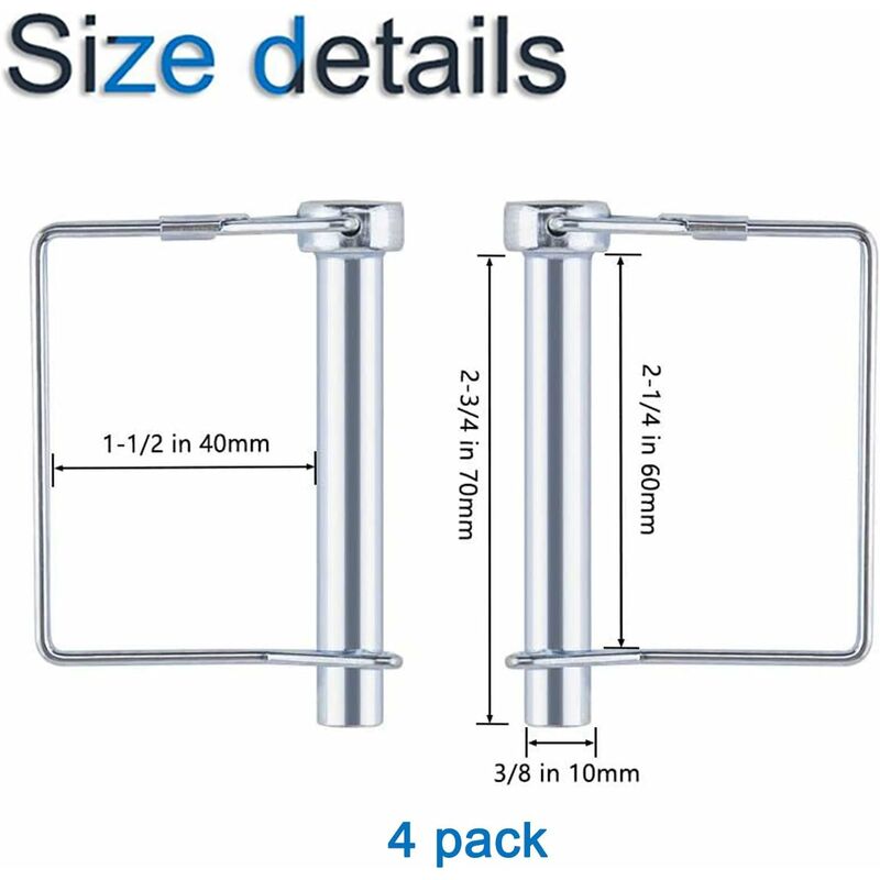 Goupille de sécurité 3/8 po CURT (longueur de goupille 2-3/4 po