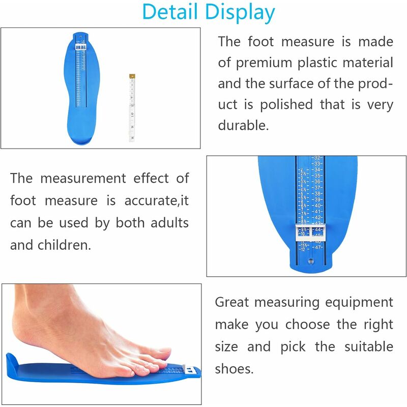 Pédimètre Adulte et Enfants, Pointure Chaussure Mesurer Pied Dispositif de  Mesure, Pied Dispositif de Mesure pour Déterminer la Pointure Enfants (2 à