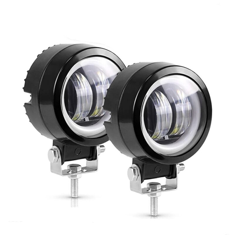 Moto LED Projecteur de phares Lentille Double Couleur Voiture Atv Conduite  Brouillard Lumière Auxiliaire Spotlight Fo