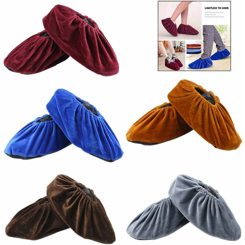 Surchaussures Lavable, Couvre Chaussures Lavable Réutilisable, Couvre- Chaussures en Flanelle, Surchaussures Flanelle Tissu, pour la maison, salle  informatique, Modèle Adulte, Bleu Roi