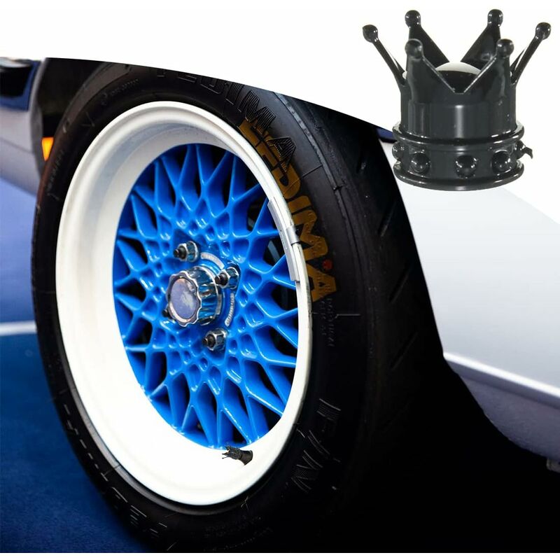 4Pcs Tige valve pneu vide jante Roue jante & bouchon anti-poussière bleu  voiture