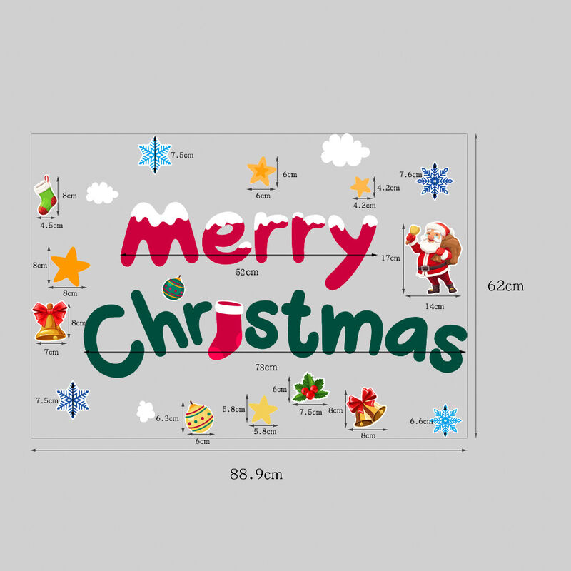 Stickers autocollants magnétique de Noël-Aimants pour  réfrigérateur-décoration de noël-2 Cerfs de Noël