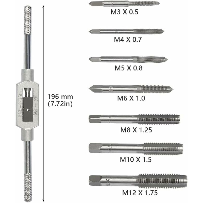 Outil de taraudage pratique, clé à taraud M3 / M4 / M5 / M6, pour tarauder  divers filets bois, plastique aluminium, matériaux