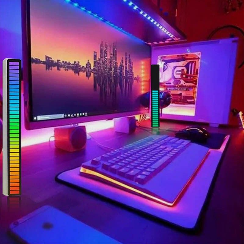 RGB Barre Lumineuse LED Réactive au Son, Synchronisation de Rythme de  Musique, Lumière d'Ambiance à LED avec Contrôle Intelligent.