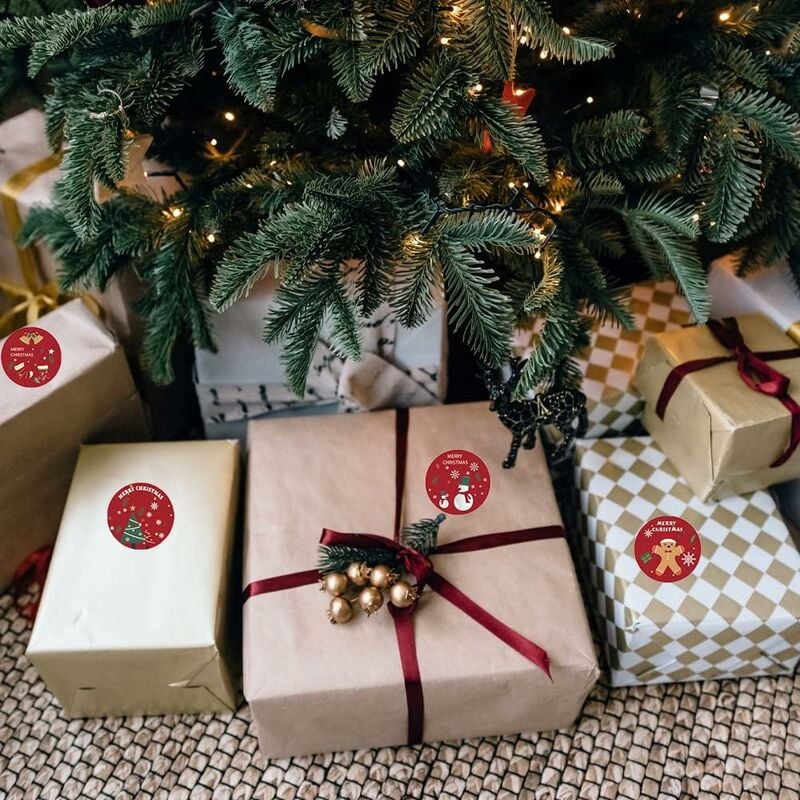 1000 Pièces Etiquettes Cadeau Noel, Etiquettes Noel Autocollantes, 1,5  Pouces Etiquette Noel, Arbre de Noël,Père Noël,Elk de Noël,Cloche de Noël  Rouleau d'Autocollants de Noël pour Cadeaux Déco : : Cuisine et  Maison