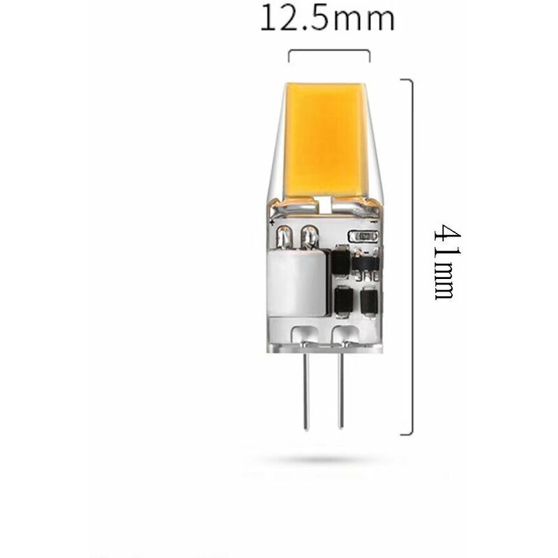 Ampoule LED COB G4, AC/DC 12V, 5W, Blanc Chaud (3000K), Sans Scintillement,  Non Dimmable,5 pcs(Blanc Chaud)，