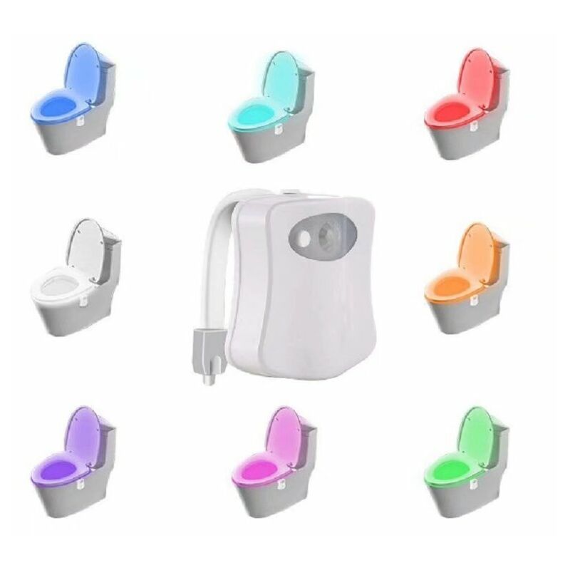 Lampe de Toilette Veilleuse LED Rechargeable 8 Couleurs pour WC Salle de  Bain/Seau d'aisances/toilettes/Cabinet/Lavabo/Hôtels, Cafés