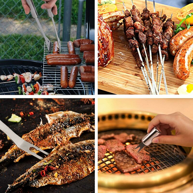 4pcs/1 Ensemble De Brochettes De Barbecue En Acier - Temu Belgium