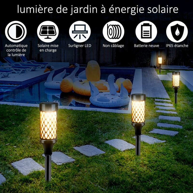 Linkind Lampes Solaires Jardin RGB, lampadaire solaire à LED pour  extérieur, éclairage de chemin avec 3 modes d'éclairage, étanche IP67,  Décoration pour Allée/Pelouse/Paysage, lot de 4 : : Luminaires et  Éclairage