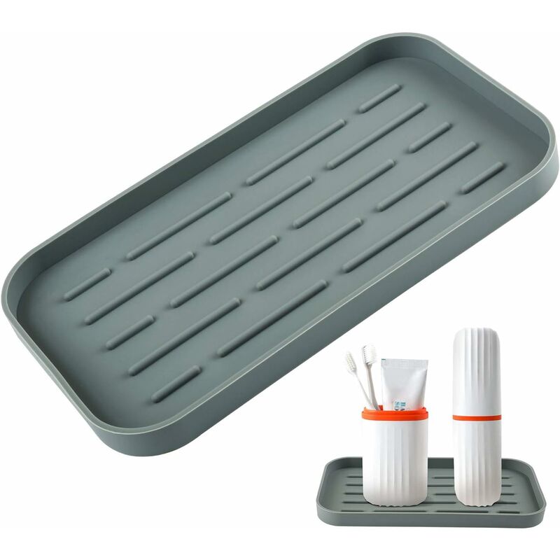 RHAFAYRE 2 Pièce Organisateur D'évier en Silicone Porte Eponge Silicone  Plateau D'organisation de la Cuisine, Antidérapant Plateau D'organisation  pour