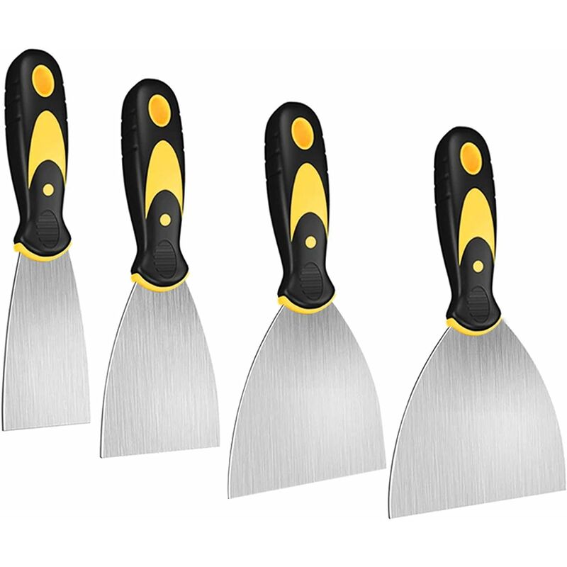 Ensemble de 4 couteaux à mastic Tucireat en inox avec spatule enduit  lissage de 2/3/4/5 pouces
