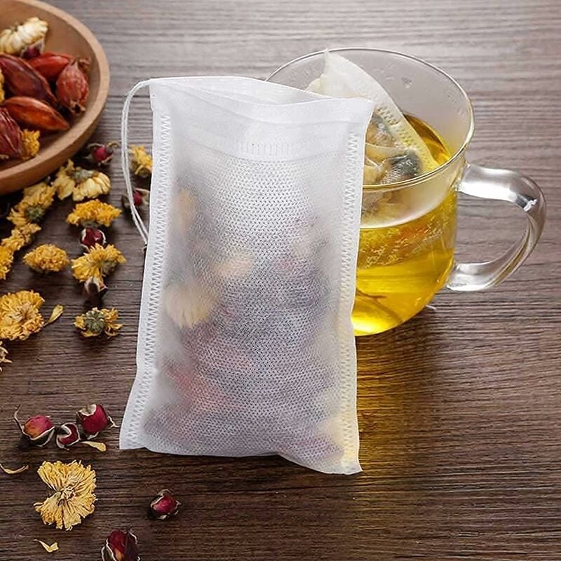 200 pcs jetable sachet de thé vide filtre à thé avec cordon de