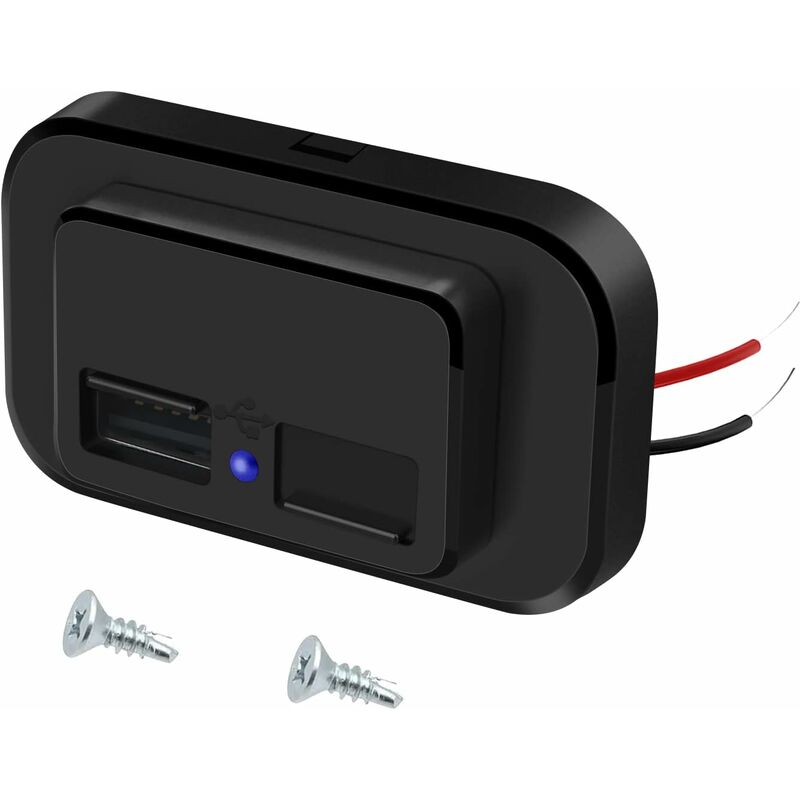 Chargeur USB 12V avec avertisseur de tension, 2x USB, 3,1 A