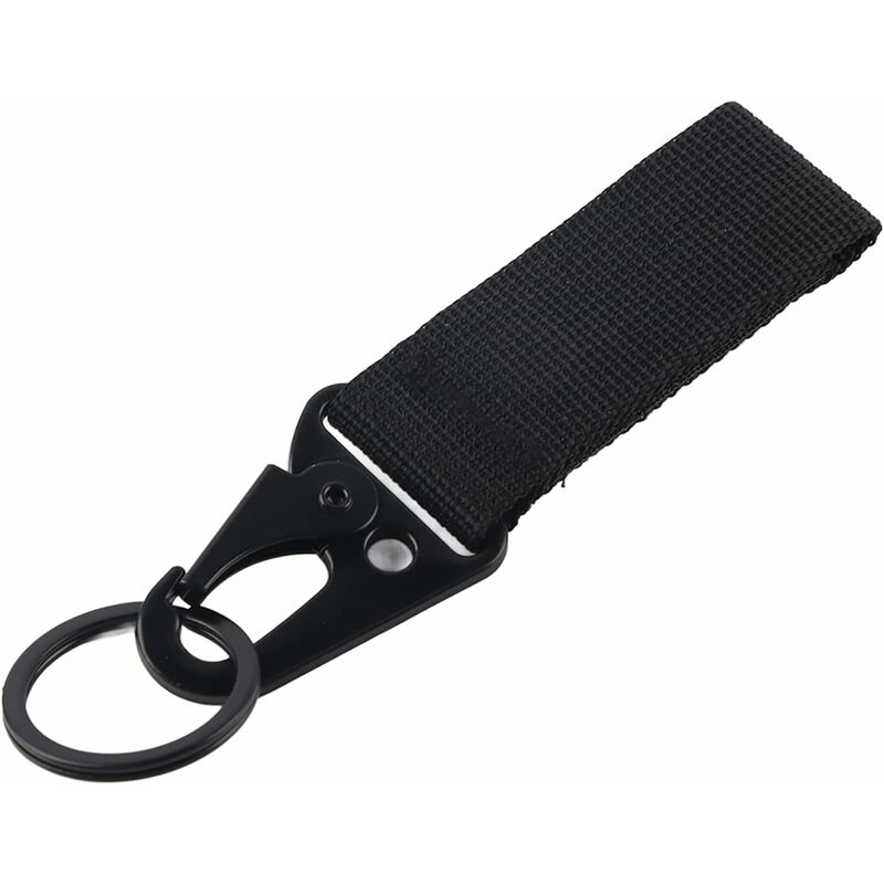 Lot 2 ceintures porte-clés robustes avec 4 porte-clés en métal, clip de clé  tactique pour homme en acier inoxydable pour ceintures de sécurité 3,8 à  5,7 cm largeur pour la police et