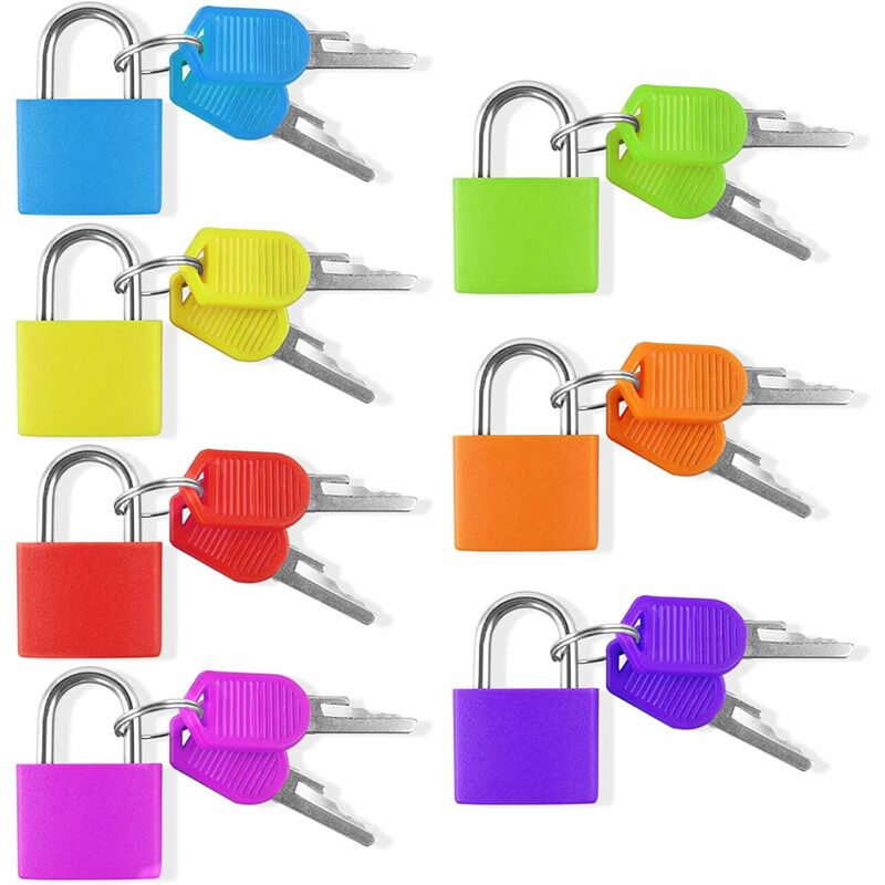 8pcs Serrures de Valise avec Clés, Cadenas Valise, Petit Cadenas à Clé, Cadenas  Couleur Mini, Cadenas