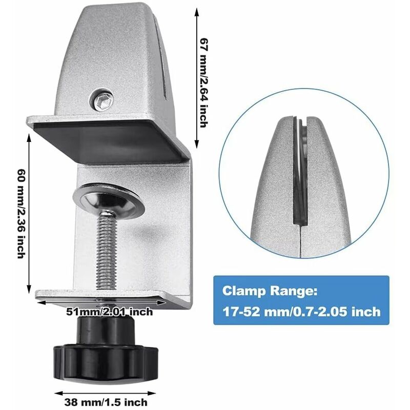 Lot de 2 pinces fixes pour écran de bureau, séparateur de bureau,  séparateur de bureau, support de cloison de bureau, séparateur de bureau