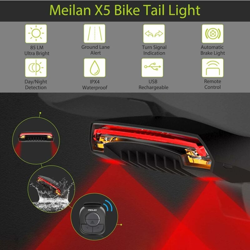 Feu Arrière LED Vélo, Intelligent, Détection de freinage automatique,  étanche, USB - Fixation Selle - France-Xenon