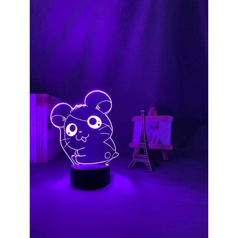 Anime Figure Stitch Lilo Et Stitch Anime Personnage 3D Led Illusion  d'Optique Sommeil Nuit Lumière avec Télécommande 16 Couleurs Chambre Décor  Lampe de Table Anniversaire