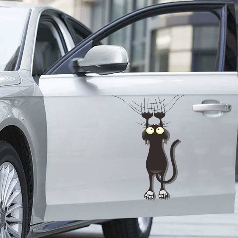 Chat À Gratter Escalade Voiture Autocollants et Décalques Drôle Mignon  Porte De La Voiture Porte Pare