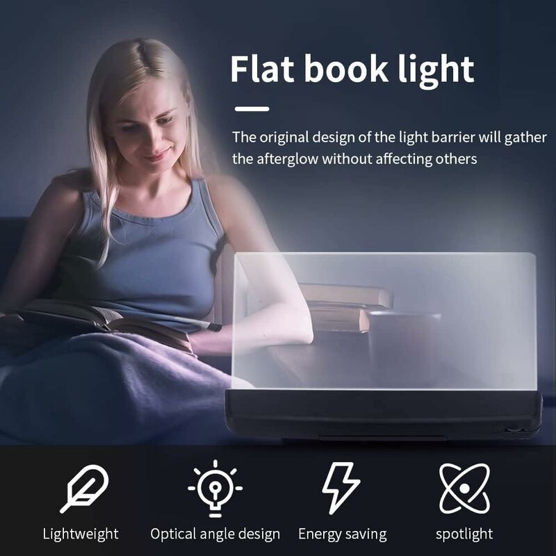 Livre Lumière pour lire dans le lit la nuit Portable Led Flat Plate Lampe  Protection des Yeux Chambre à coucher