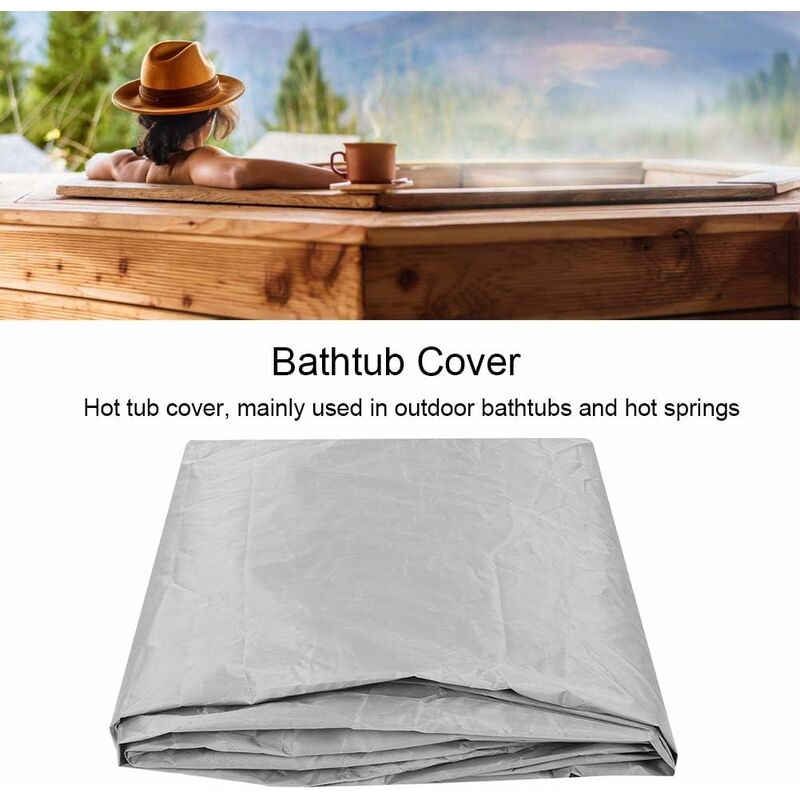 Couvercle de spa, protecteur de couverture de spa carré avec élastique  imperméable à l'eau résistant aux UV, couverture de couverture de piscine  de bain de spa de bain de source chaude extérieure