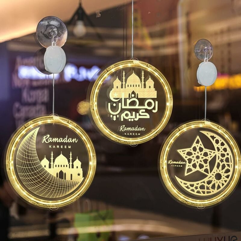 Eid Mubarak-Lampe LED décorative pour Ramadan Kareem, luminaire décoratif  pour la maison, idée cadeau