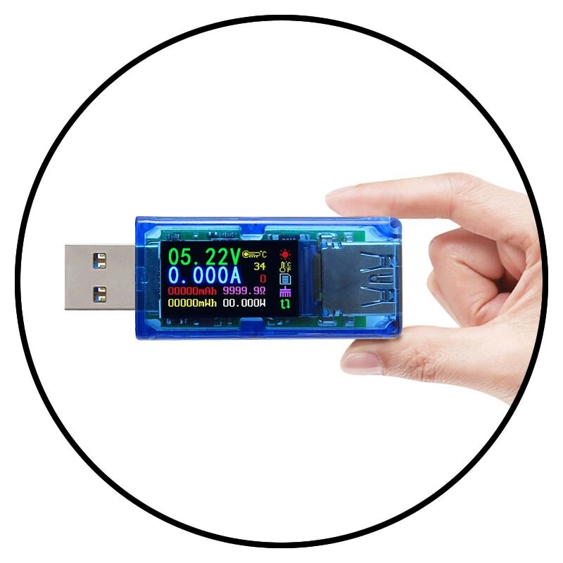 Testeur USB chargeur détecteur-LCD affichage testeur USB chargeur détecteur  voltmètre numérique ampèremètre compteur de tension DC4-30V(noir)