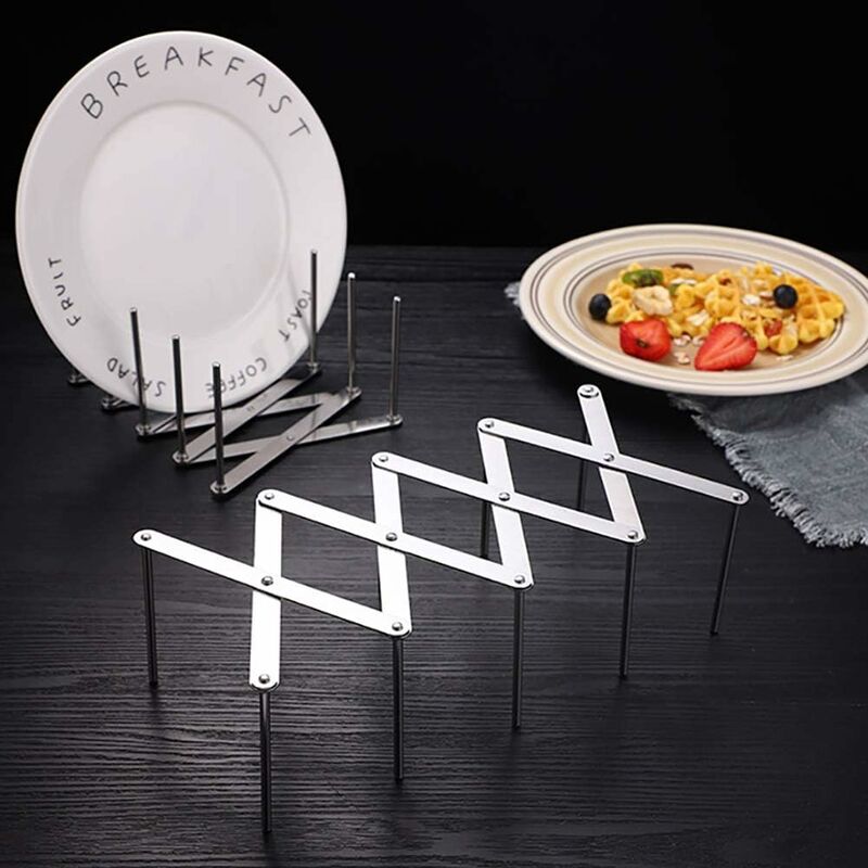 1 Pièce Plateau De Rangement Organisateur De Cuisine Rack De Couvercle De  Pot En Acier Inoxydable Étendu, Porte-assiette Porte-spoon Étagère  Accessoires De Support De Plateau De Plat De Cuisson Argent