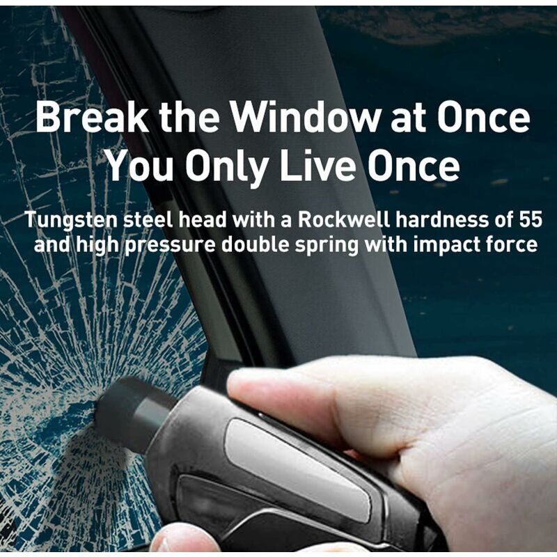 Marteau de sécurité en métal avec Brise-fenêtre et Coupe-Ceinture de  sécurité, Outil de Sauvetage d'urgence en Alliage d'aluminium pour la  Voiture (1PC) 7.517cm,Adélala