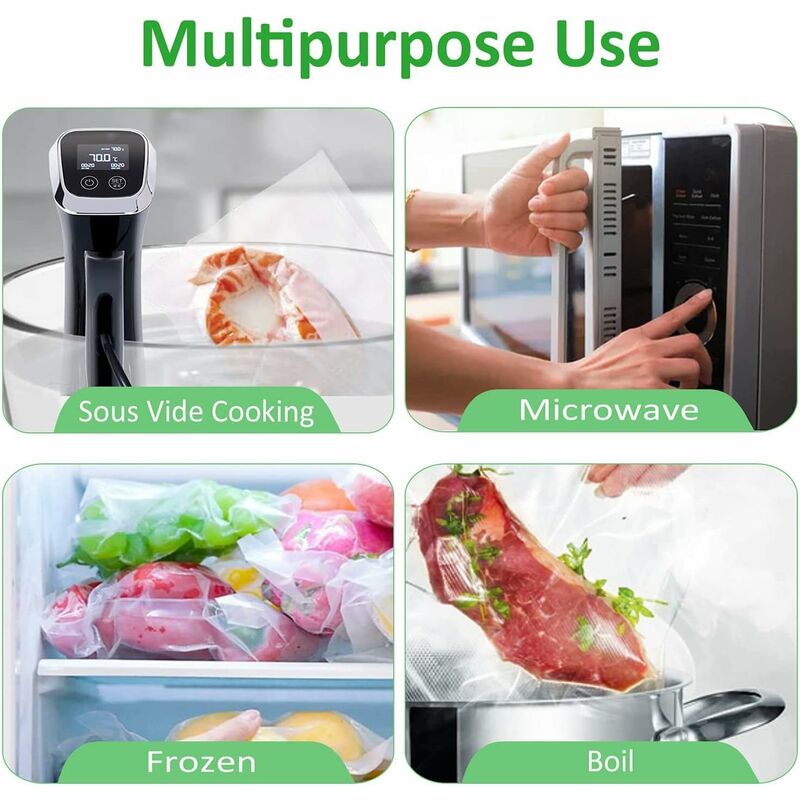 Sacs sous Vide Alimentaire 3 Rouleaux, Sacs sous Vide 20 X 600 CM pour  Appareil de Mise sous Vide, Cuisiner au Micro-onde, Réfrigérateur,  Réutilisable, Double Face Approuvé par la FDA sans BPA,Adélala