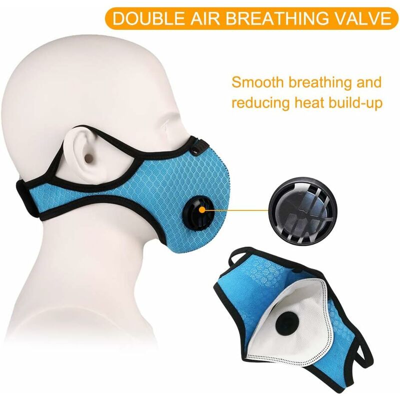 Nez Masque anti-poussière avec purificateur d'air Filtre à charbon