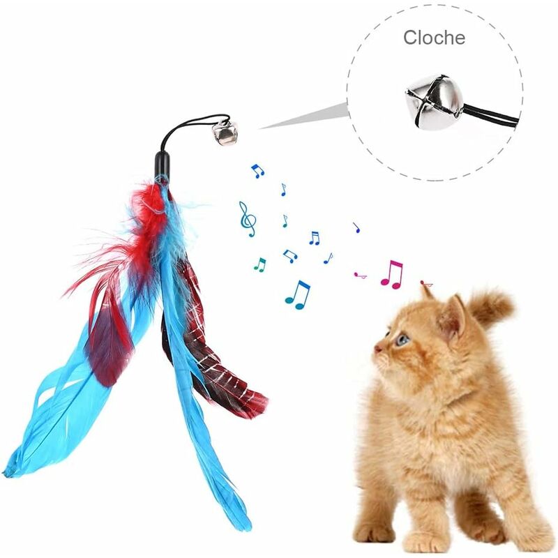 Jouet interactif pour chat toupie, plume et sonore Flamingo