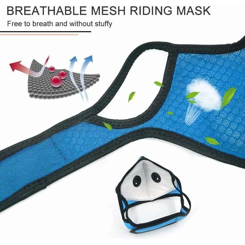 Masque anti-poussière VEE avec filtre à charbon actif supplémentaire,  lavable et réutilisable pour les allergies au pollen, la tonte, la course,  le