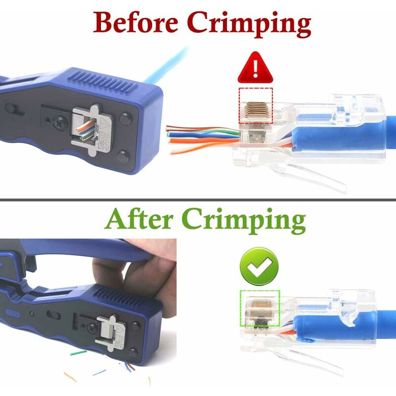 Pince à Sertir Professionnelle RJ45 Outil Sertissage RJ45 Cat 7 avec Prise  Cat6 RJ45 et Connecteur RJ45 56Vingt