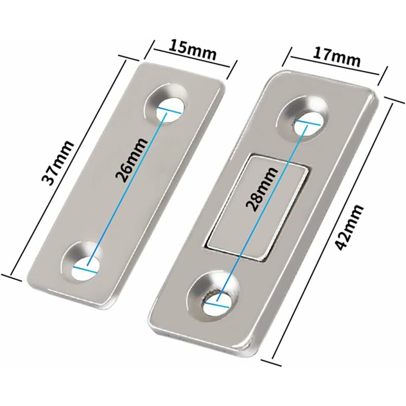 Aimant Porte Placard 4 Pièces Loquet Magnetique Très Mince Loquets  Magnétiques à Coller Aimant Fermeture Adhésif