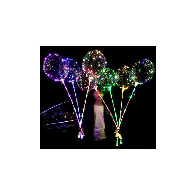 Ballon Lumineux A Led, Avec Baton, 18 Pouces, 3 Pcs