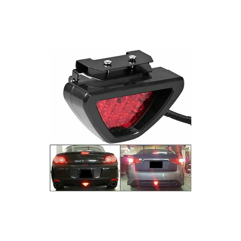 Feux Arrières Assemblées Universelles Rouge 14 LED 3ème Frein De Voiture  Auto Feu Arrière Feu Haute Montage Feu Stop 12V 3eme feu stop adhesif+feu