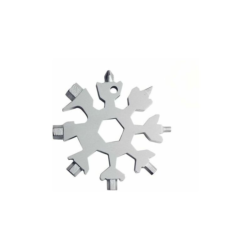 Outil de neige Outil multifonction en acier inoxydable 18 en 1, outil de  décapsuleur de tournevis porte-clés à main blanc