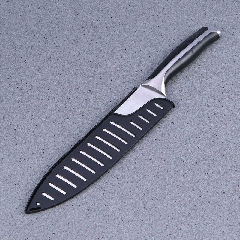 Lot de 3 protège-lames en plastique pour couteaux de cuisine Noir 20,3  cm——VEBTles