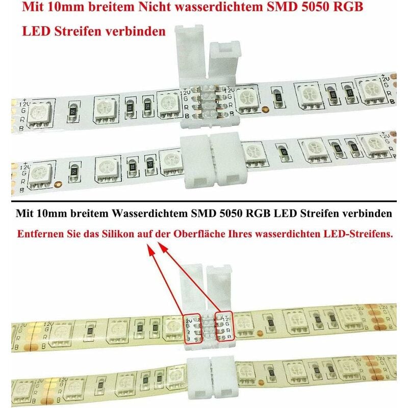 Connecteur LED RVB 5050 Connectez la bande LED Smd 5050 RVB aux