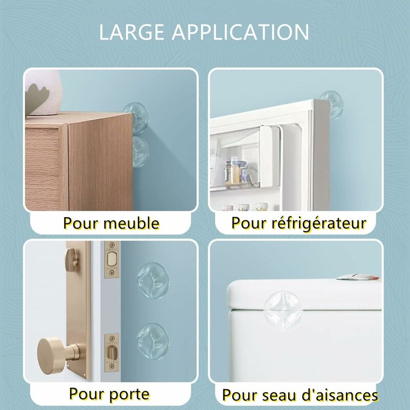 Cale porte,butoir de porte réfrigérateur auto-adhésive,butée de porte en  silicone rond,outil de protection murale,pour meuble,salon