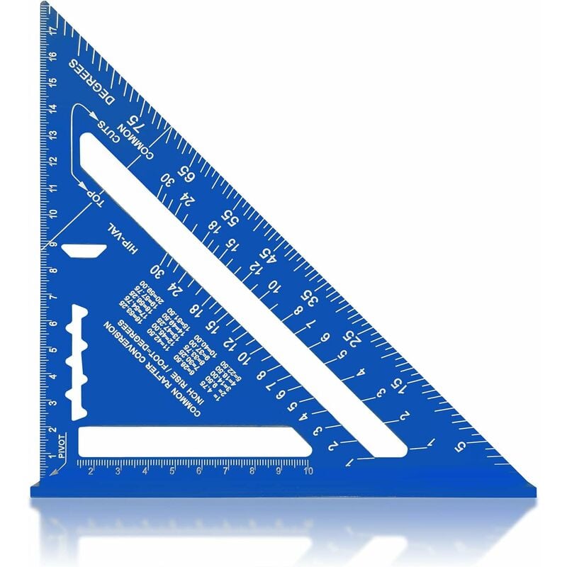 Équerre de charpentier de 17,8 cm, règle triangulaire rouge, règle  triangulaire en alliage d'aluminium de haute précision, outil de mesure  pour ingénieur charpentier (impérial) : : Outils et Bricolage