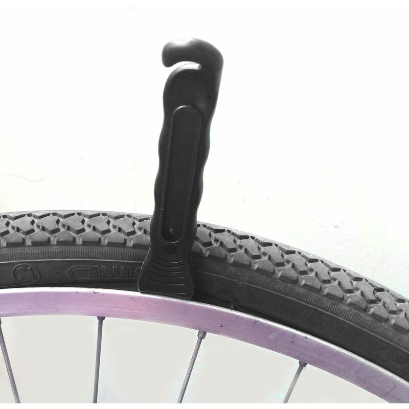 Demonte Pneus Vélo - Levier en Plastique Durci de Qualité Supérieure pour  Réparer le Velo - Nécessaire d'outillage pour Cycliste de Route  (Noir，12X2.2cm)——VEBTles