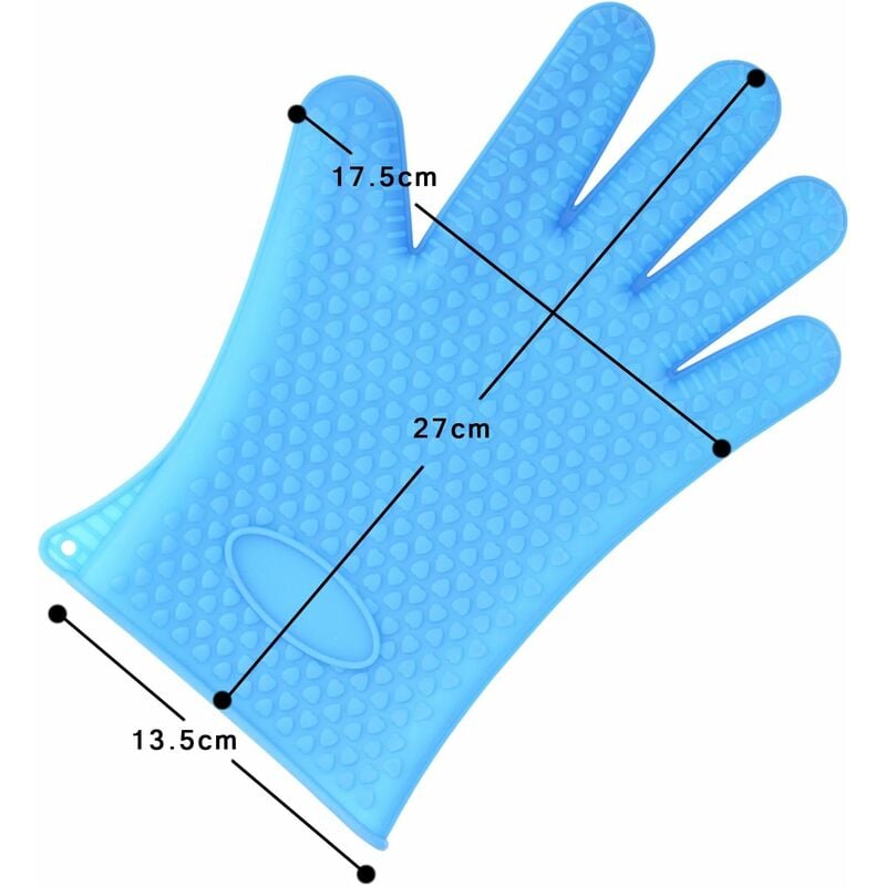 2 Gant de four en silicone - bleu 